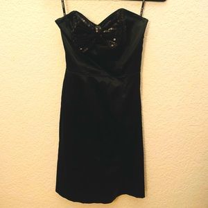 Black Betsy Johnson strapless cocktail dress. Size 6